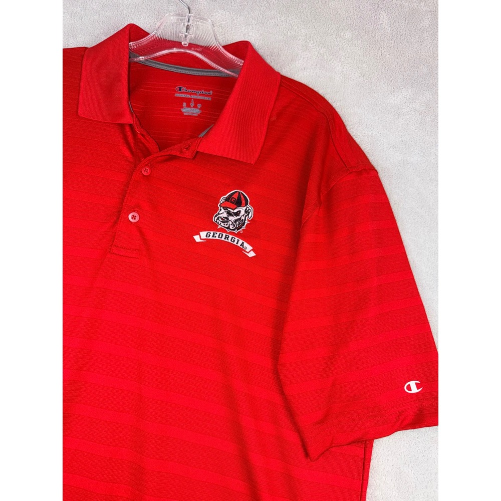 Champion Georgia Bulldogs Red Polo Shirt Men's‎ Large Short Sleeve
